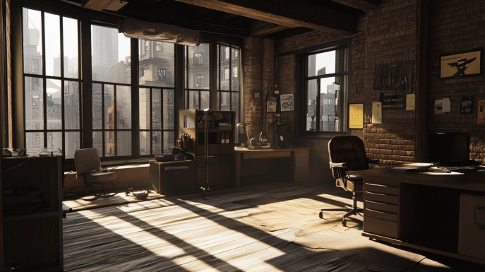 biuro w stylu industrialnym