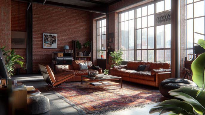 aranżacja salonu loft